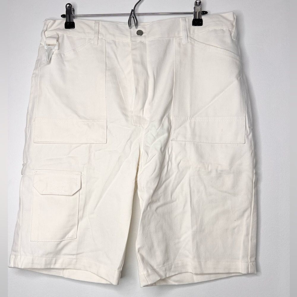 Men’s white cargo shorts 34” utility cargo shorts casual - Picture 4 of 12